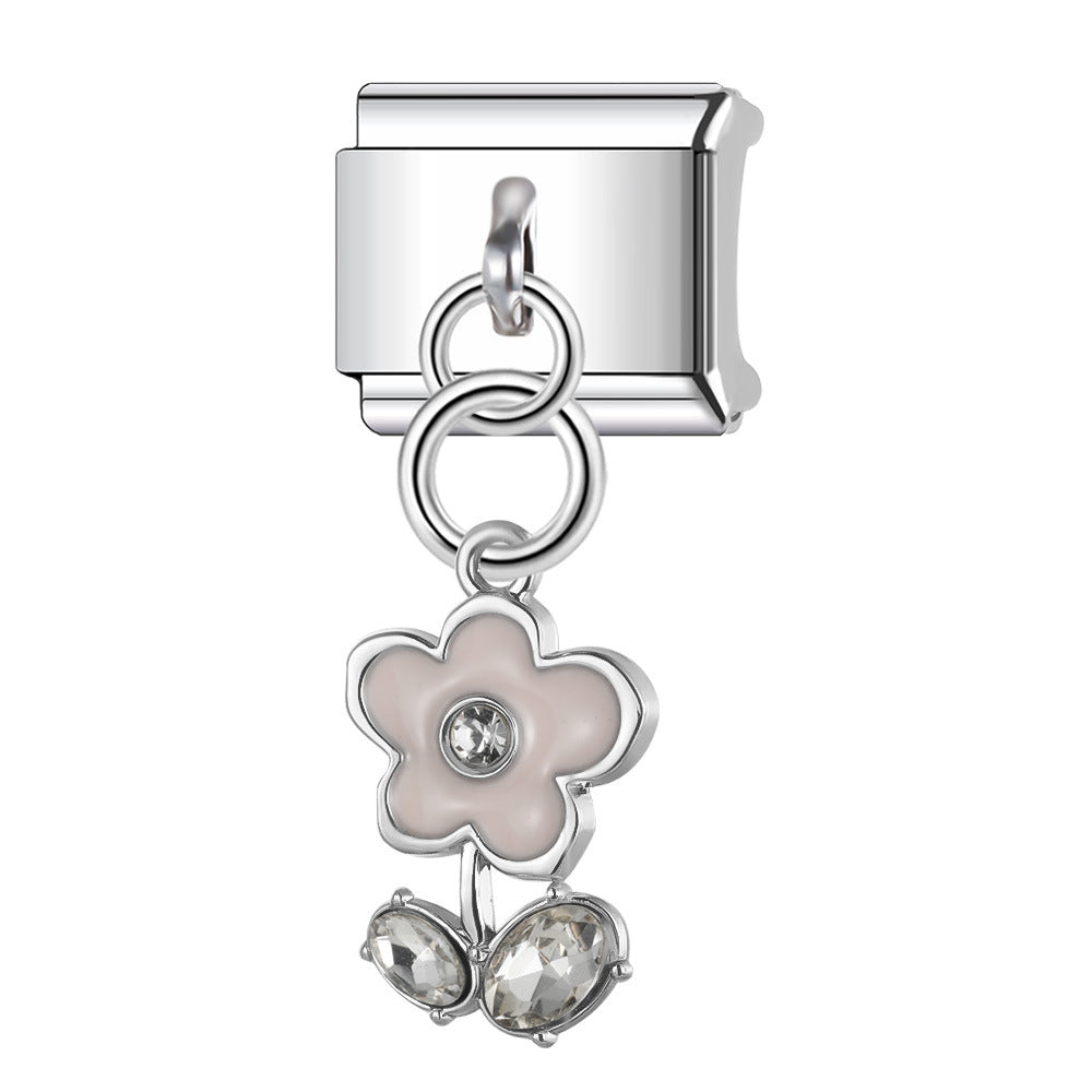 Wholesale Italian Charm Bracelet 9mm DIY Splicing Cute Pattern Stainless Steel Composable Bracelet