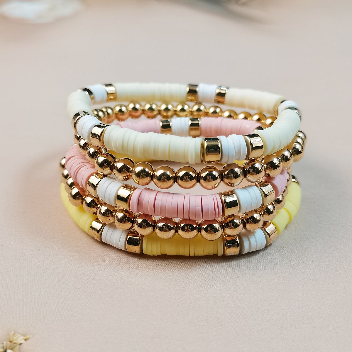 Wholesale Bohemian Retro Ethnic Style Colorful Beaded Acrylic Bracelet ACC-BT-JunJie007