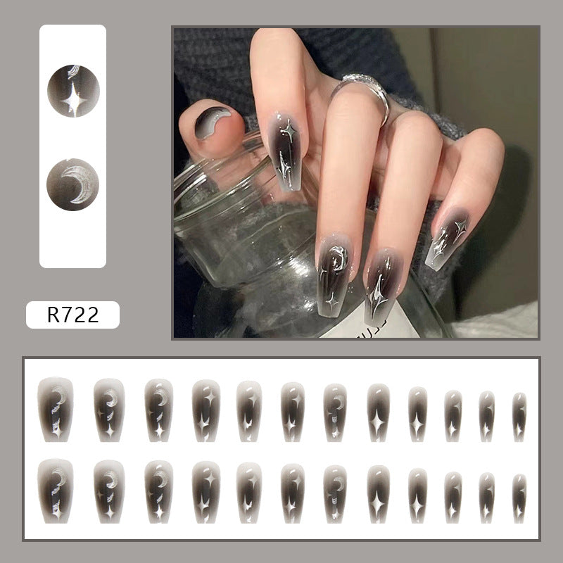 Wholesale 24 Pieces/box Silver Moon Nails Kits Nail Stickers