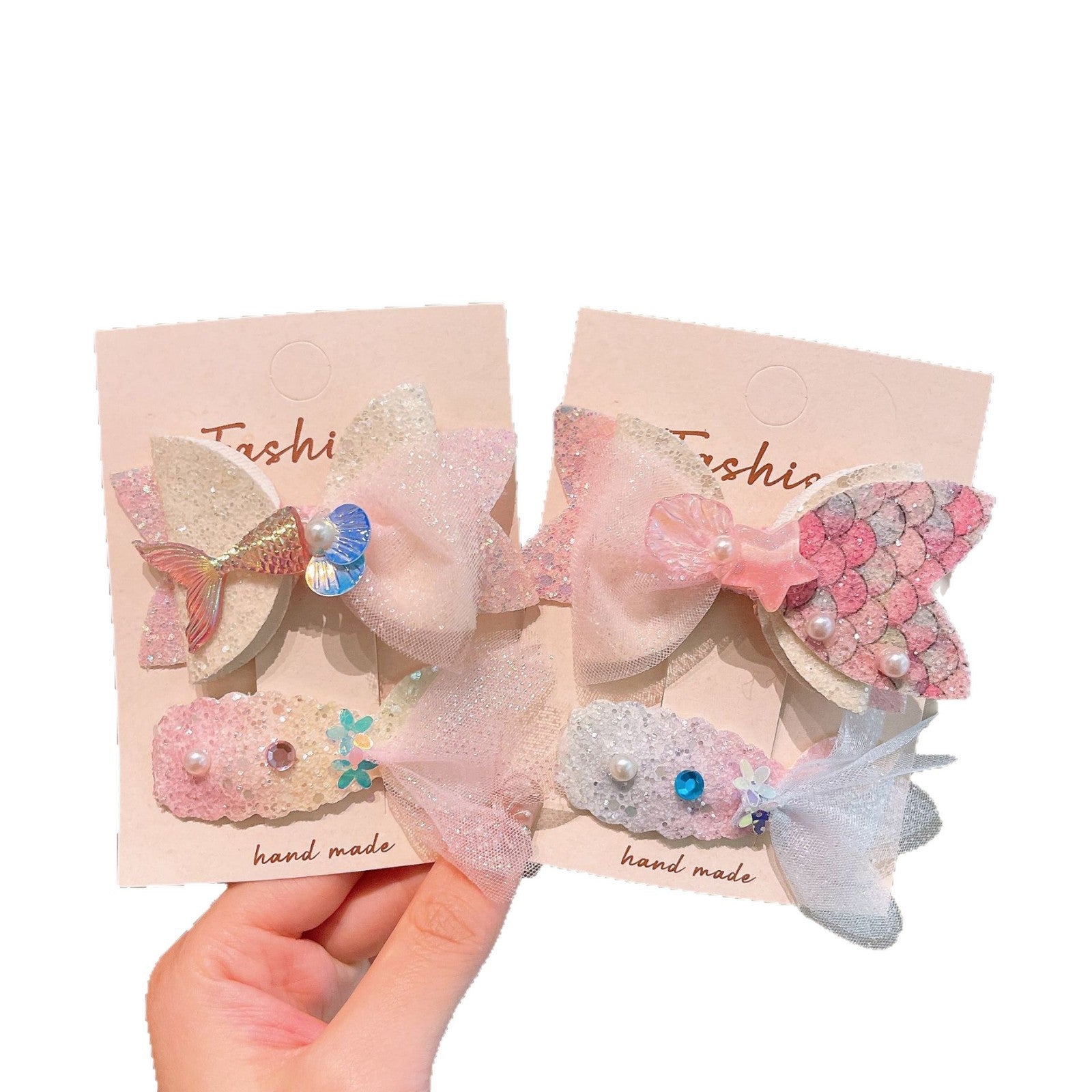 Wholesale Sweet  Princess-Style Mesh Fishtail Gown Kids Hair Clips