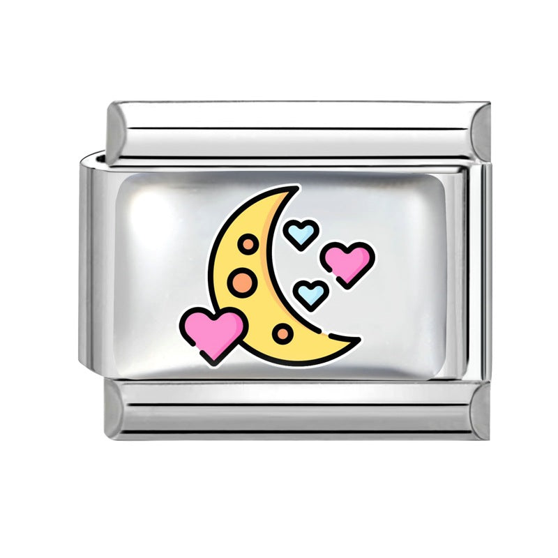 Wholesale Stainless Steel DIY Module Bracelet Heart-Shaped Panda Design Couple Jewelry Accessory
