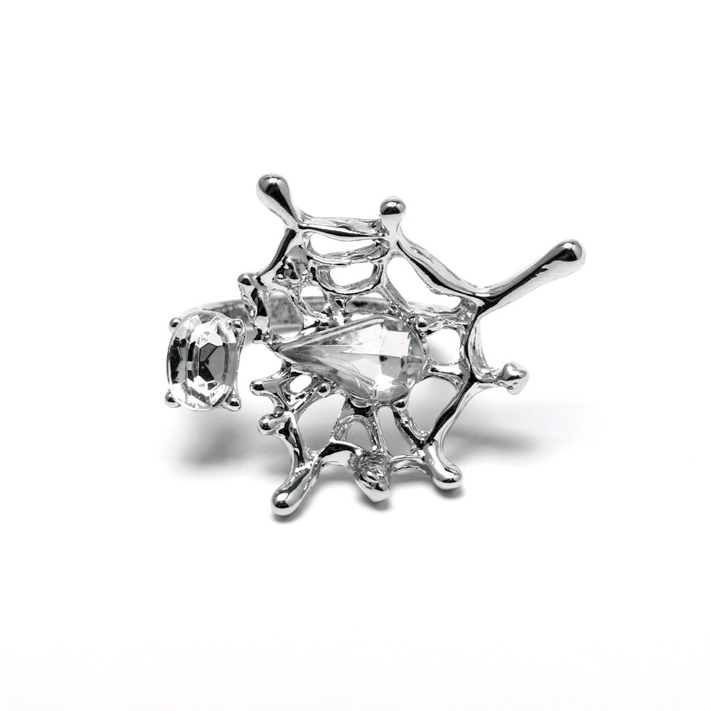 Wholesale Halloween Red Spider Cobweb Open Rings ACC-RS-HX001