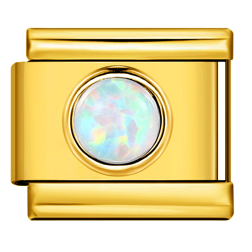 Wholesale  Italian Charm Bracelet 9mm DIY colorful heart circleCreative Stainless Steel Composable Bracelet