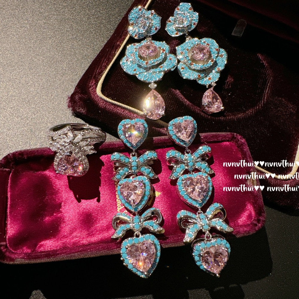 Wholesale  Camellia Jewel Earrings  Plated 18K Gold  Earrings