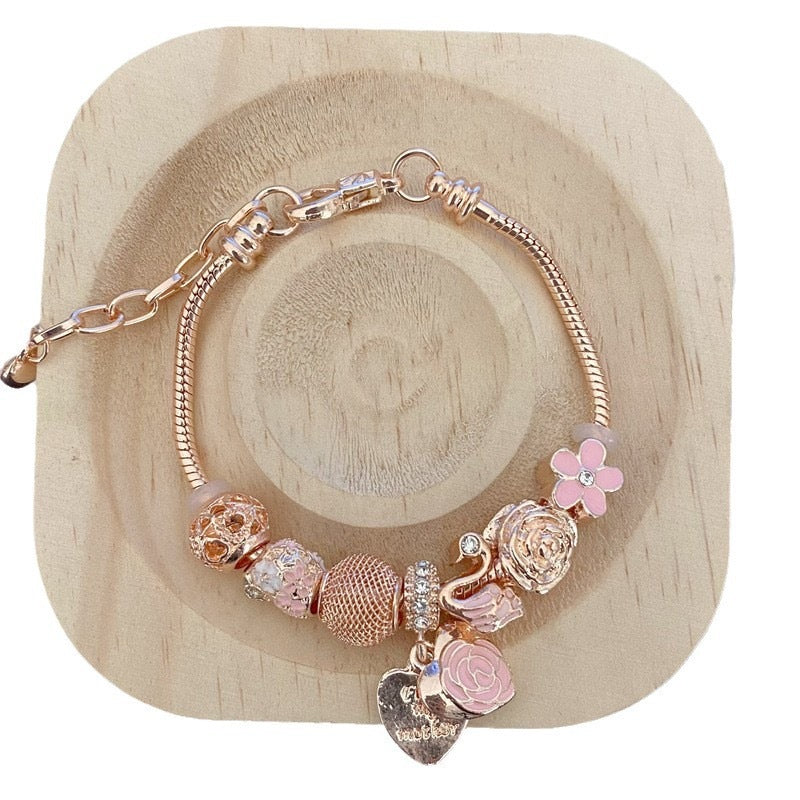 Wholesale Swan Heart Design Bracelet Gold Fashion Accessory Gift for Women