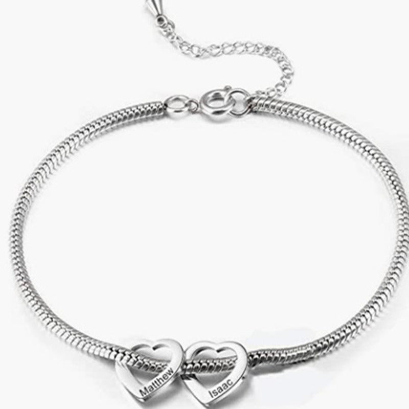 Wholesale  Adjustable Anklet Bracelet Stainless Steel Heart-Shaped