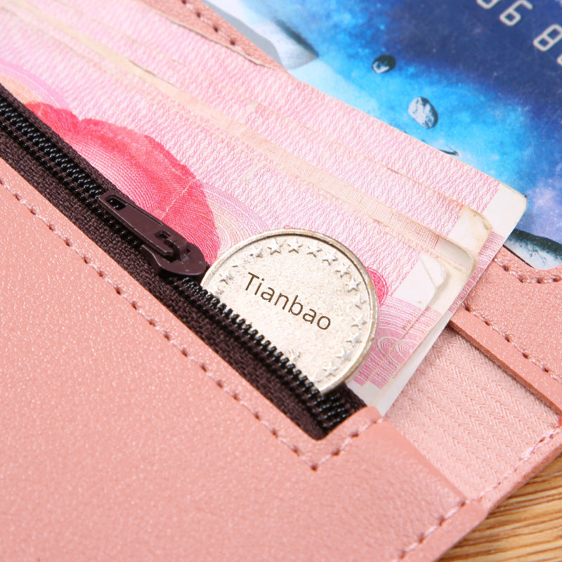 Wholesale Women's Long Trifold Flap Wallet