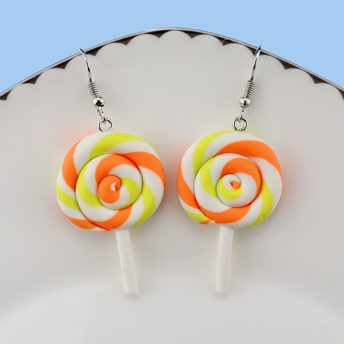 Wholesale  personality cute  soft pottery lollipop earrings