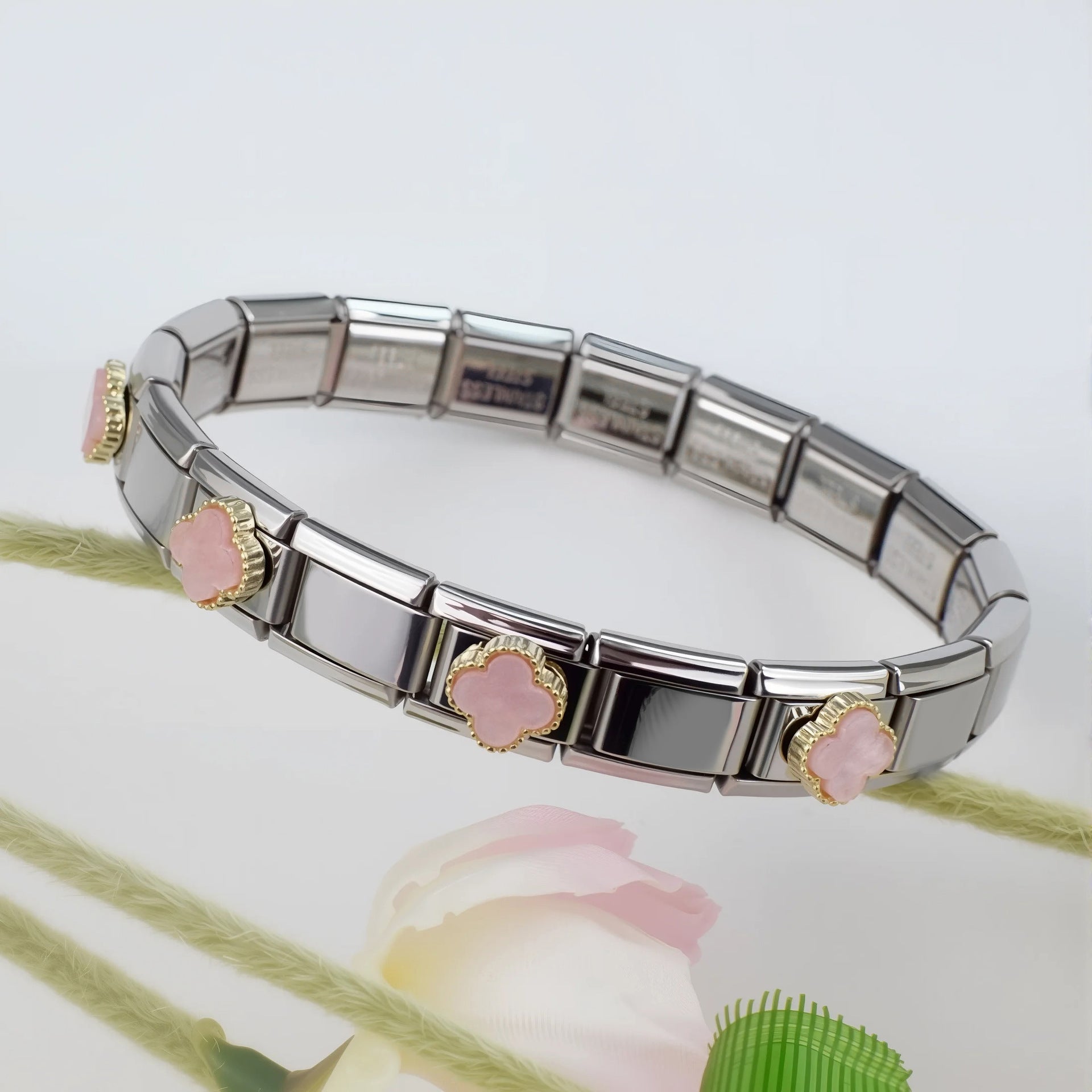 Wholesale 5pcs/pack Nature Italian Charms Single Section Creative Stainless Steel Composable Bracelet