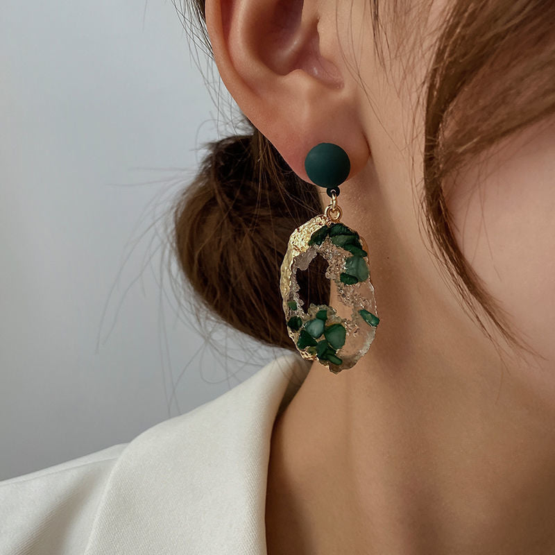 Wholesale Fashionable Retro Ethnic Style Hollow Silver Needle Earrings
