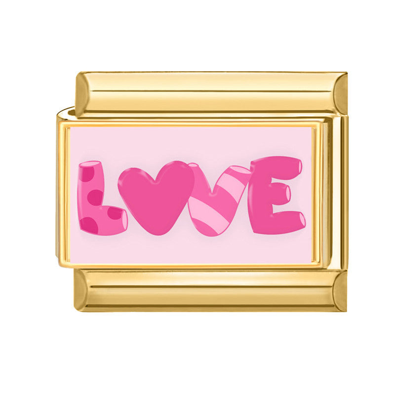 Wholesale Italian Charm Bracelet 9mm DIY Splicing Rose Pink Series Stainless Steel Composable Bracelet