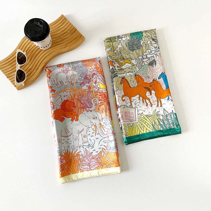 Wholesale silk scarf 90cm large square scarf satin scarf shawl