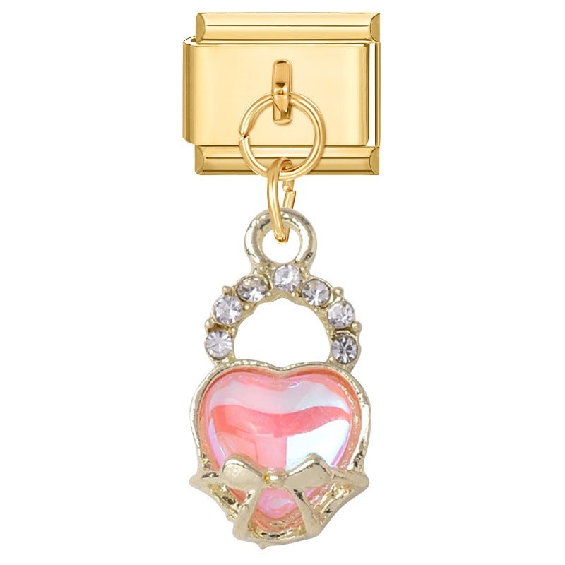 Wholesale Italian Charm Bracelet 9mm DIY Love Series  Creative Stainless Steel Composable Bracelet