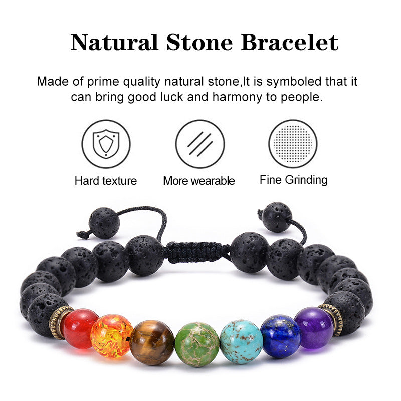 Wholesale Natural Agate Frosted Volcanic Stone Bracelet ACC-BT-Duoy008