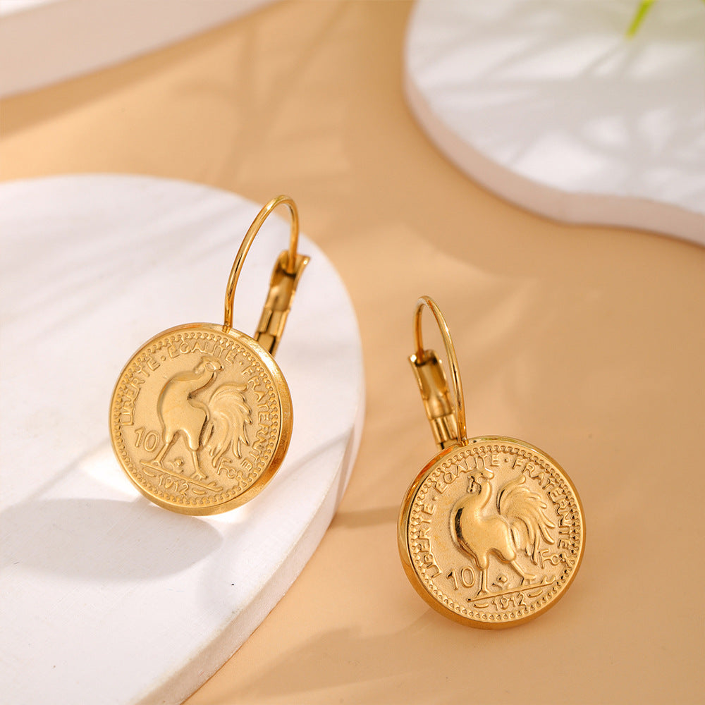 Wholesale  stainless steel vintage pendant earrings