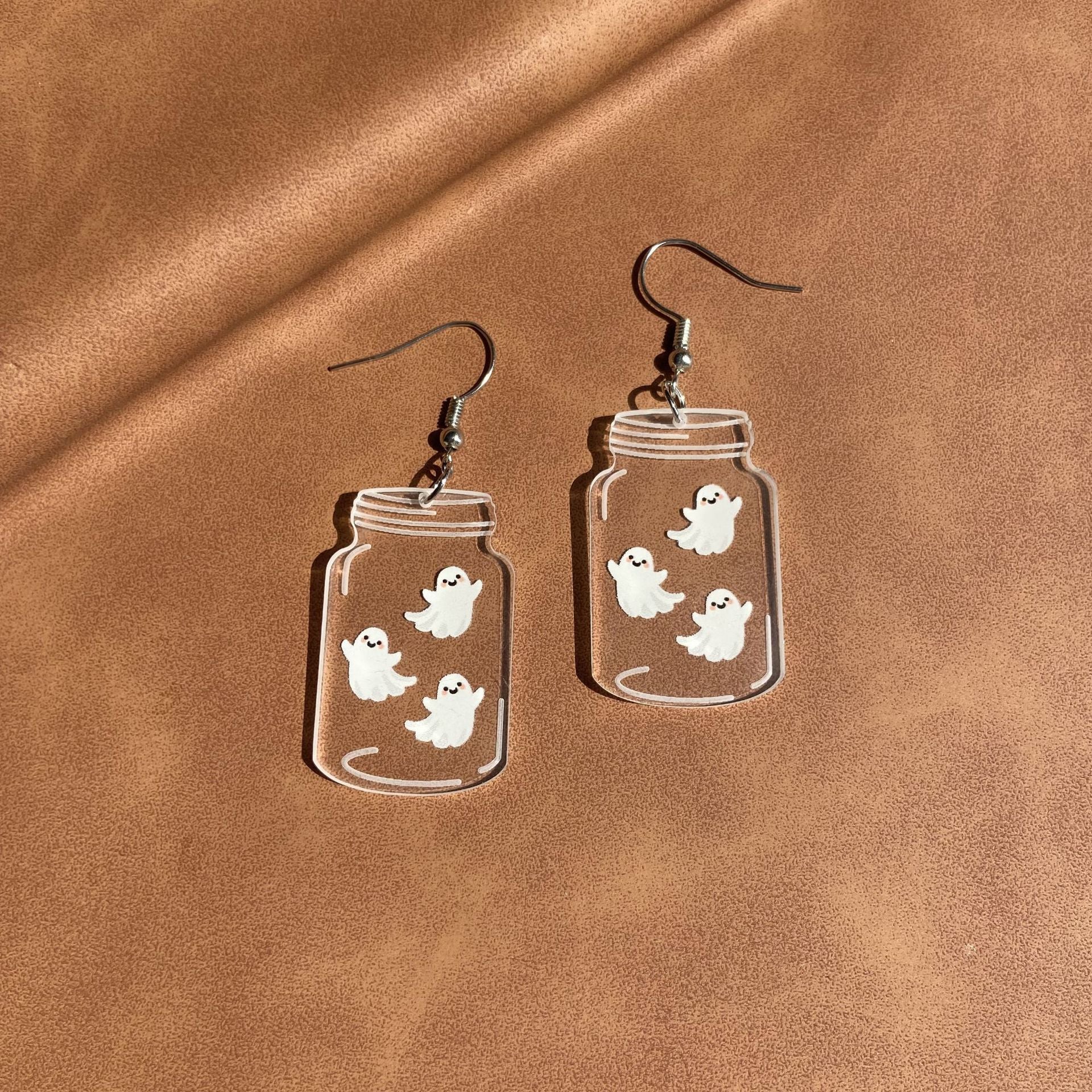 Wholesale Creative  Acrylic Transparent Bottle  Printed Cute Funny Earrings