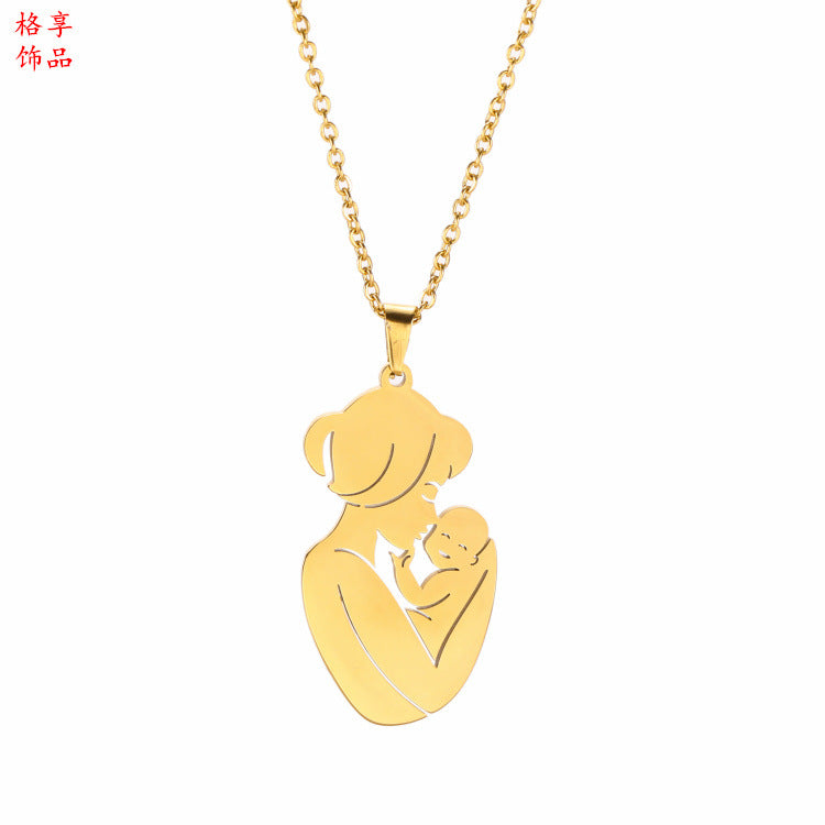 Wholesale Ethnic Style Cartoon Thanksgiving Mother's Day Stainless Steel Necklace ACC-NE-GeXiang004