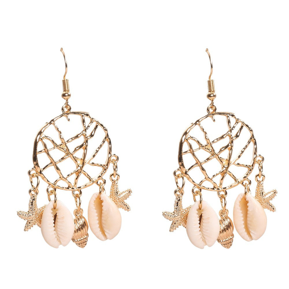 Wholesale  Shell Conch Jewelry Starfish Dreamcatcher Jewelry  Earrings