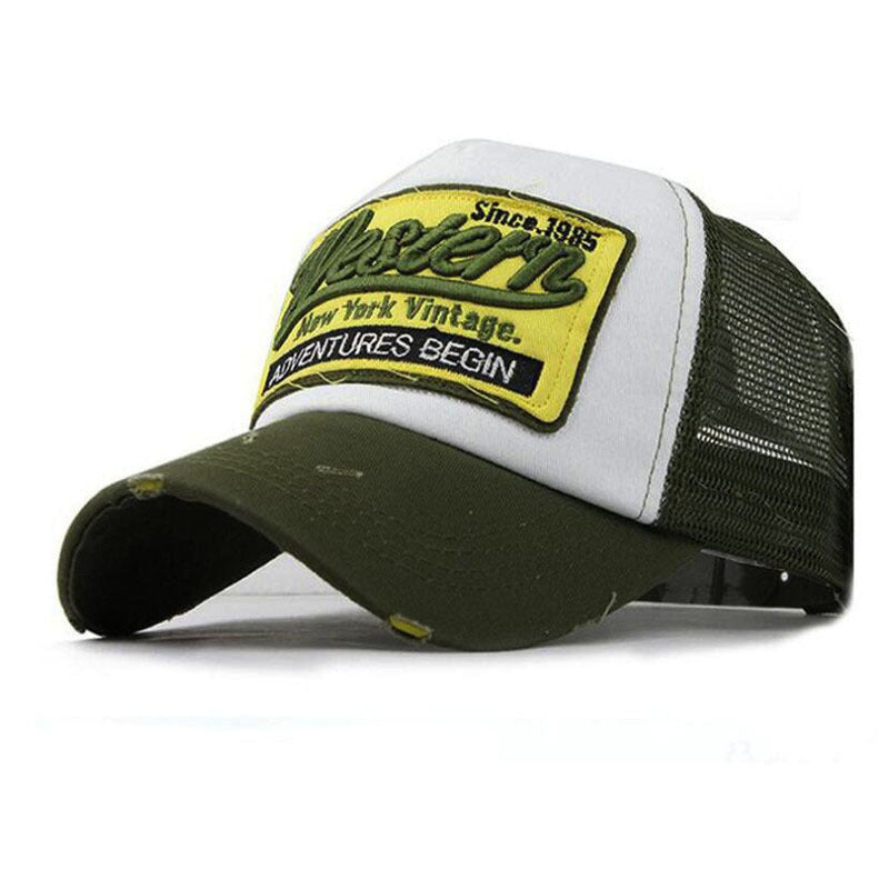 Wholesale Men S Western 3D Embroidered Cotton Mesh Baseball Cap Trendy Outdoor Style