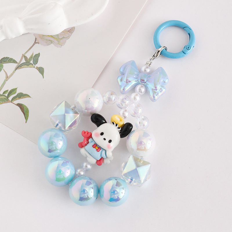 Wholesale Cartoon Colorful  Handmade Beaded Acrylic  Keychain  ACCVIP