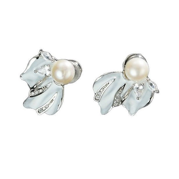 Wholesale S925 Silver Needle  Begonia Flower Earrings