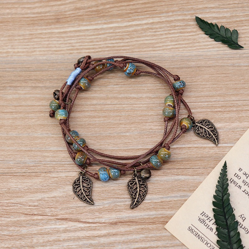 Wholesale Vintage Bohemian Forest Style Ceramic Bracelet Multi-circle Bracelet Layered Bracelet Set ACC-BT-Luox001