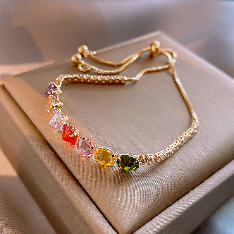 Wholesale Light Luxury Electroplated Zircon Geometric Bracelets ACC-BT-BY001