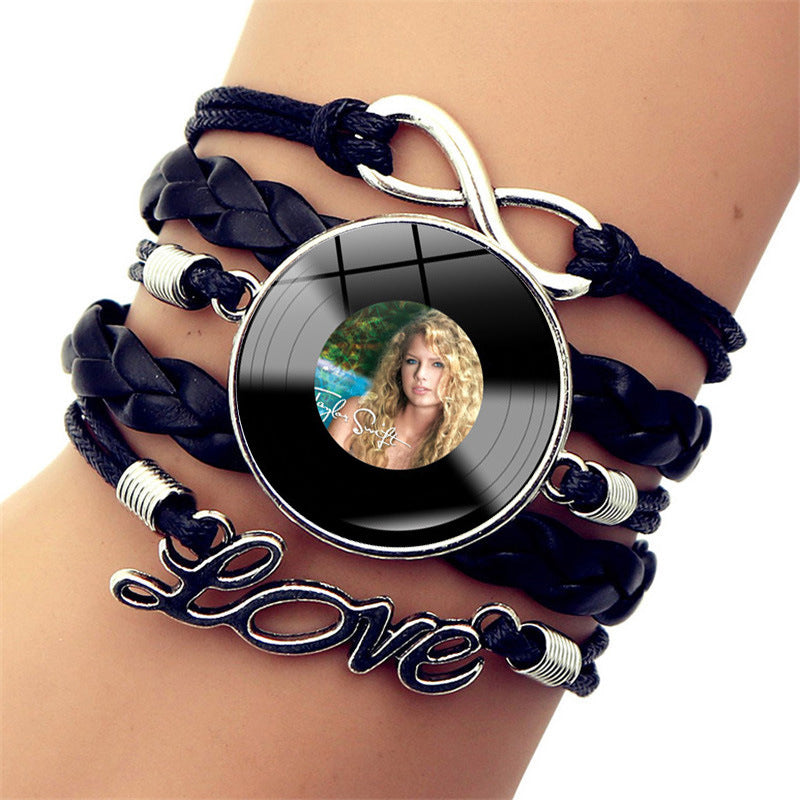 Wholesale Celebrity Style Vinyl Record Leather Bracelet ACC-BT-JiaYun006