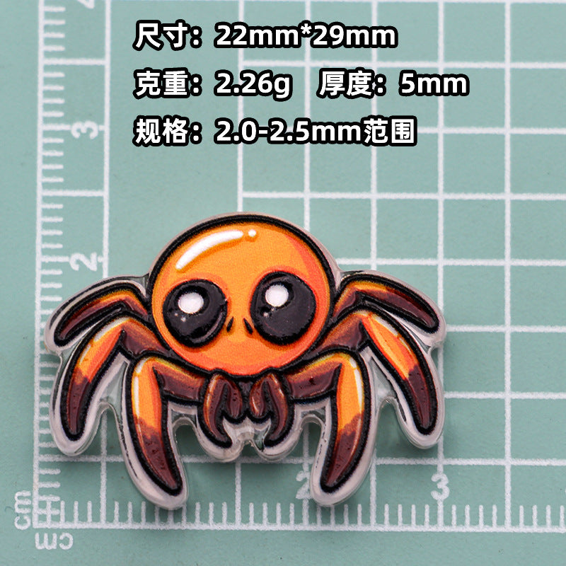Wholesale  Acrylic Bead Charms Cartoon Pumpkin Ghost  Designs For DIY Jewelry Making And Phone Strap Fashion Gift Accessory