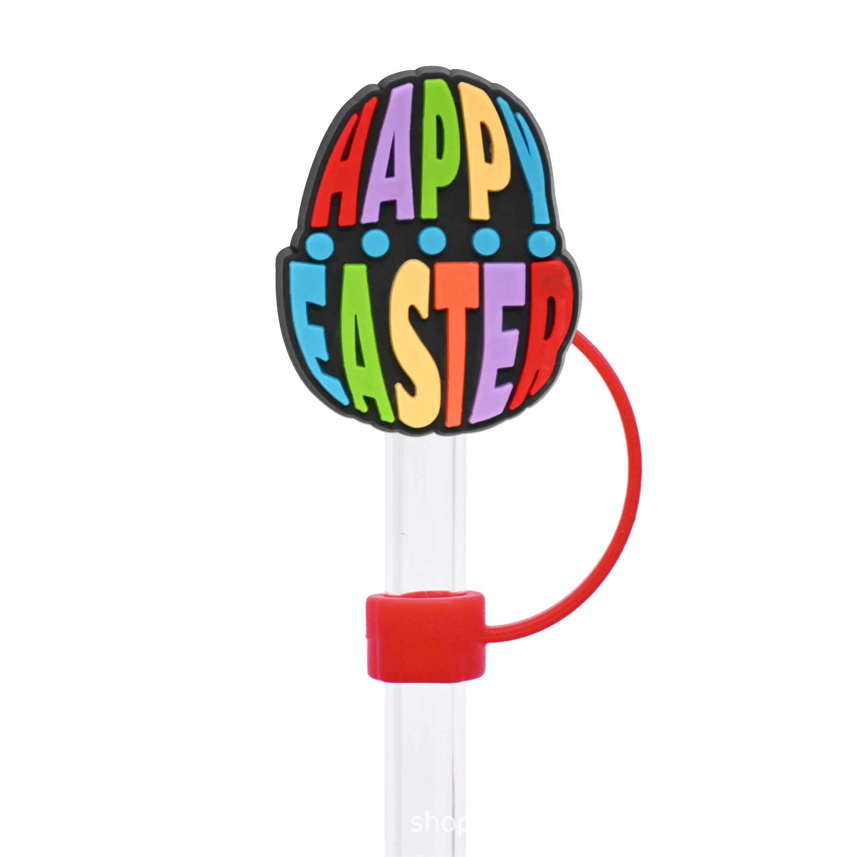 Wholesale Random 50pcs Easter Cute Bunny 10mm PVC Soft Straw Tube Cap