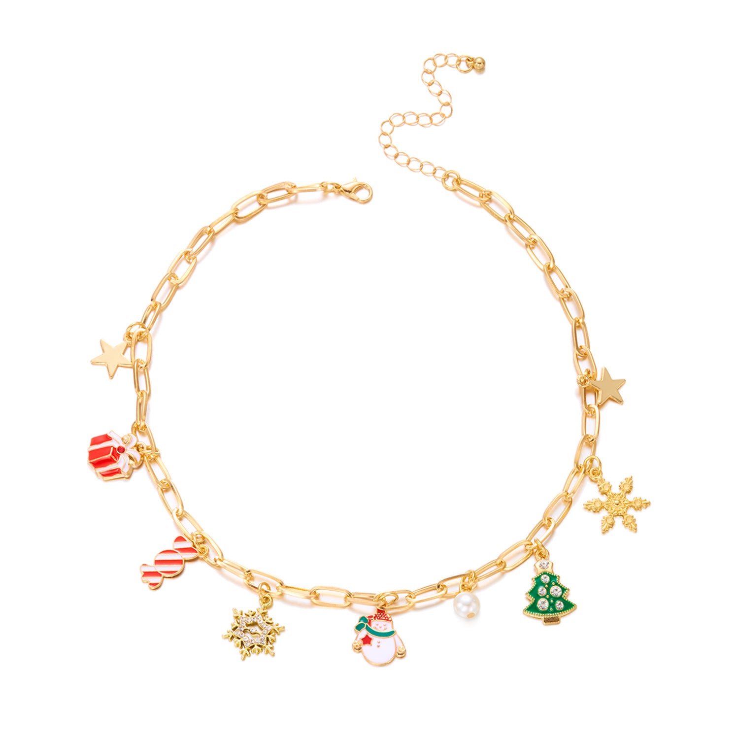 Wholesale Christmas Gingerbread Man Snowflake Multi-Accessory Candy Earrings Bracelet Necklace Set