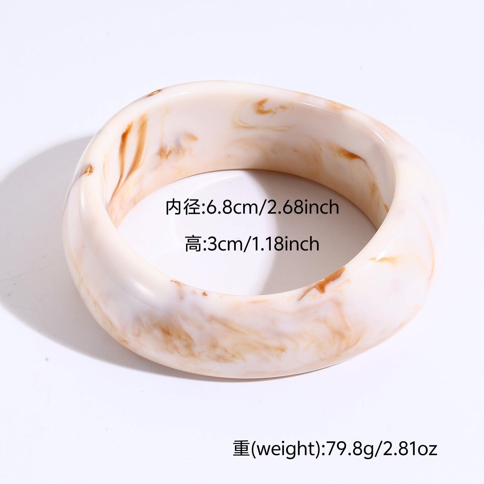 Wholesale Wide Oval Translucent Resin Bracelet Retro Style Jewelry Accessory for Everyday Wear