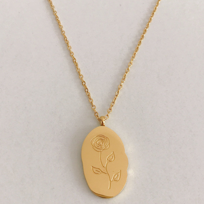Wholesale 18k Gold Plated Stainless Steel December Birth Flower Necklace