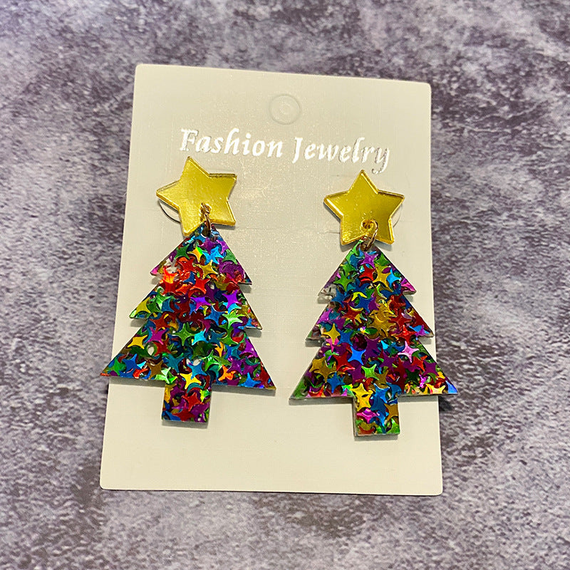 Wholesale Christmas tree acrylic earrings