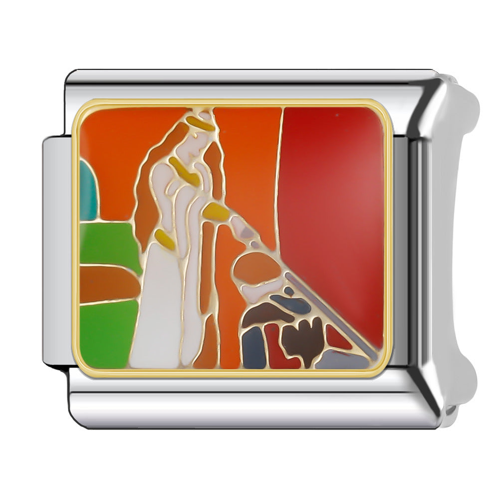 Wholesale Italian Charm Bracelet 9mm DIY Splicing Stainless Steel Holiday Tourism Landmark Composable Bracelet