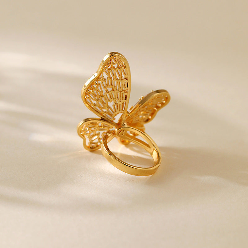 Wholesale Light Luxury Zircon Exquisite Ring Color-retaining French Opening Rings