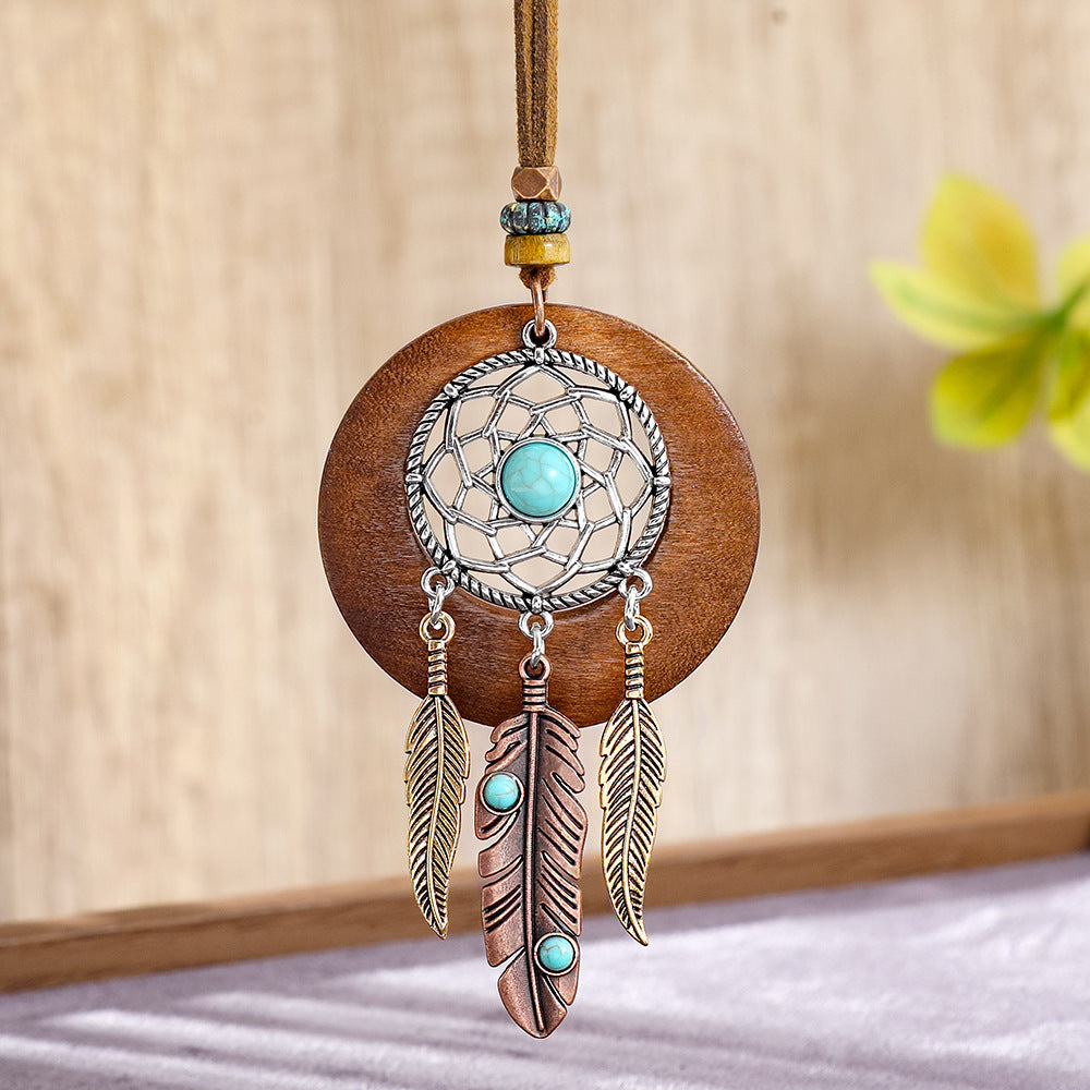 Wholesale Dream Catcher  Web Earrings and Necklace Set,  Alloy with Feather Tassel,  Ethnic Style Jewelry for Gift,  Party,  or Resale