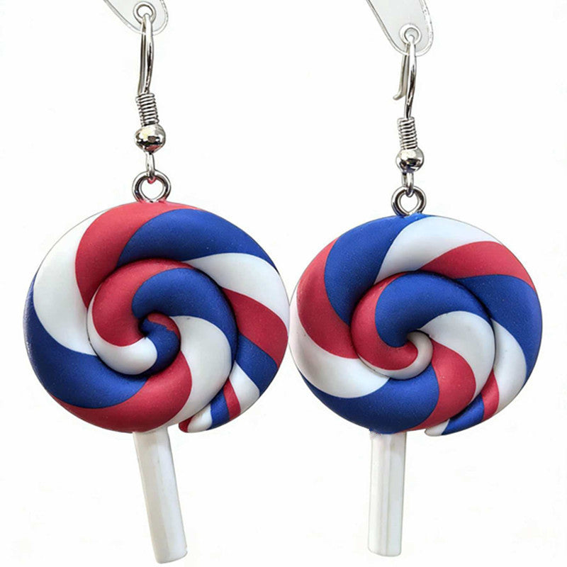 Wholesale American Independence Day Fashionable Minimalist Handwoven Earrings