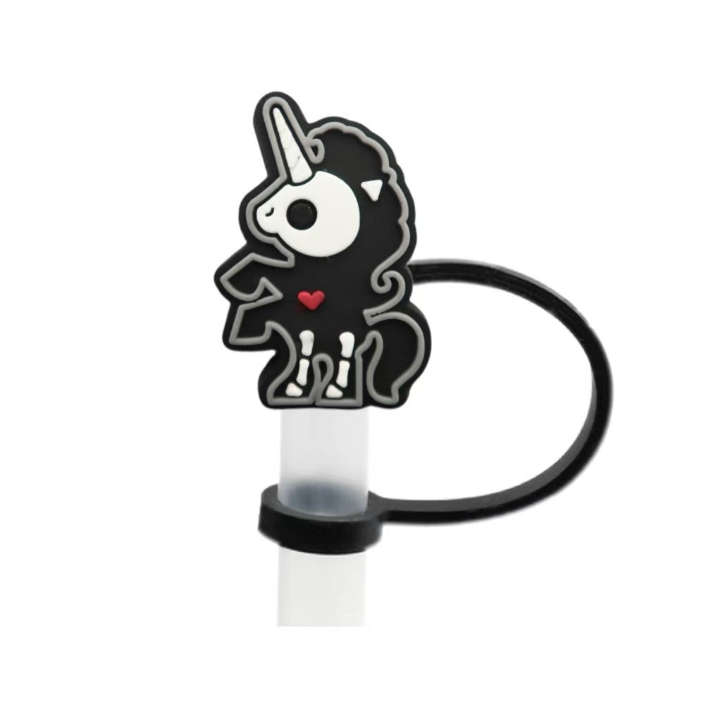 Wholesale 10pcs  themed animal skull shapes Straw Cover Straw Tube Cap