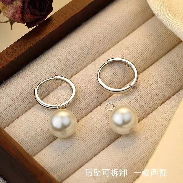 Wholesale 925 silver needle pearl light luxury earrings