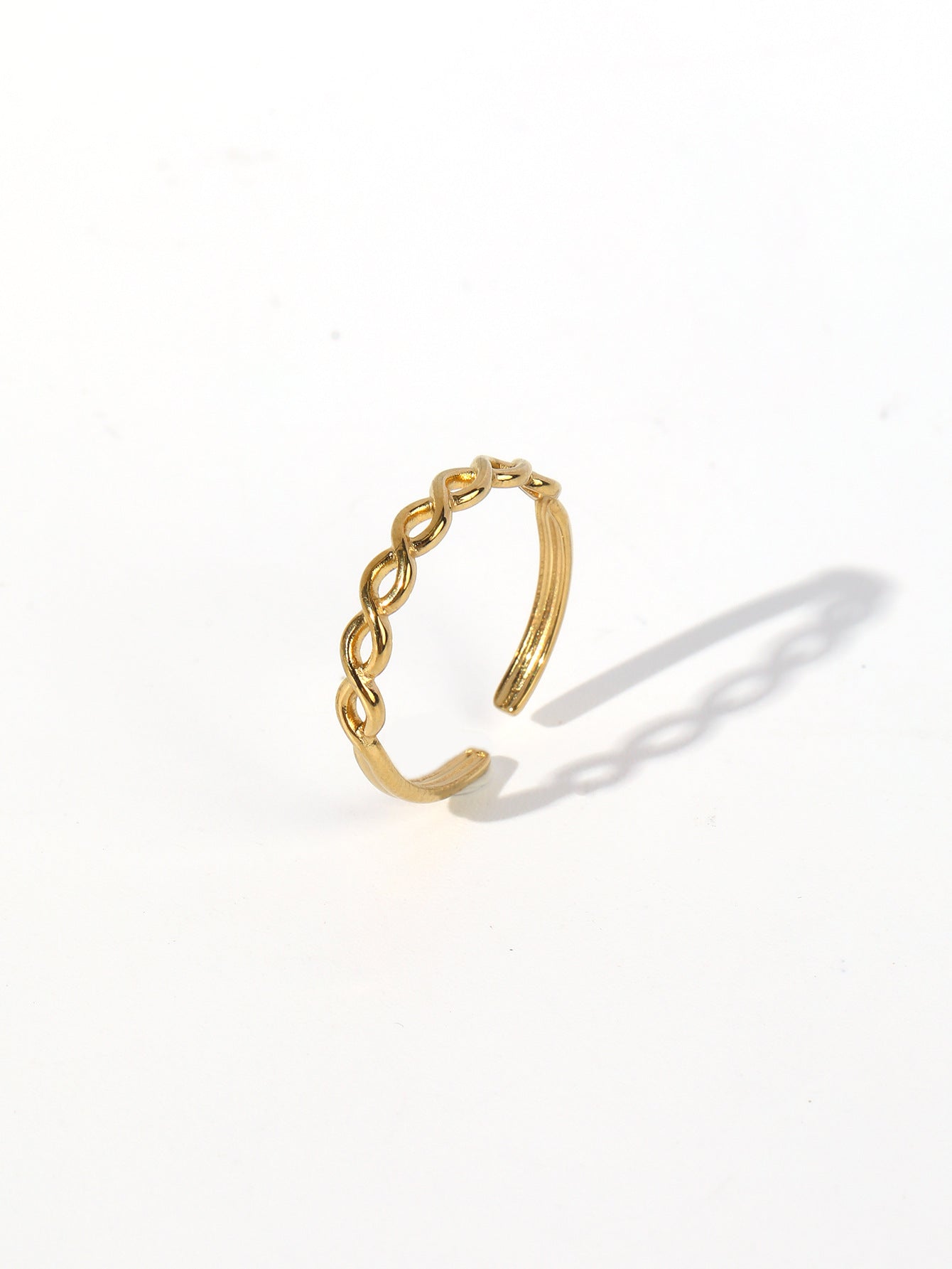 Wholesale Vintage Stainless Steel Ring 18k Gold Plated Leaf Love Rings ACC-RS-MuC010