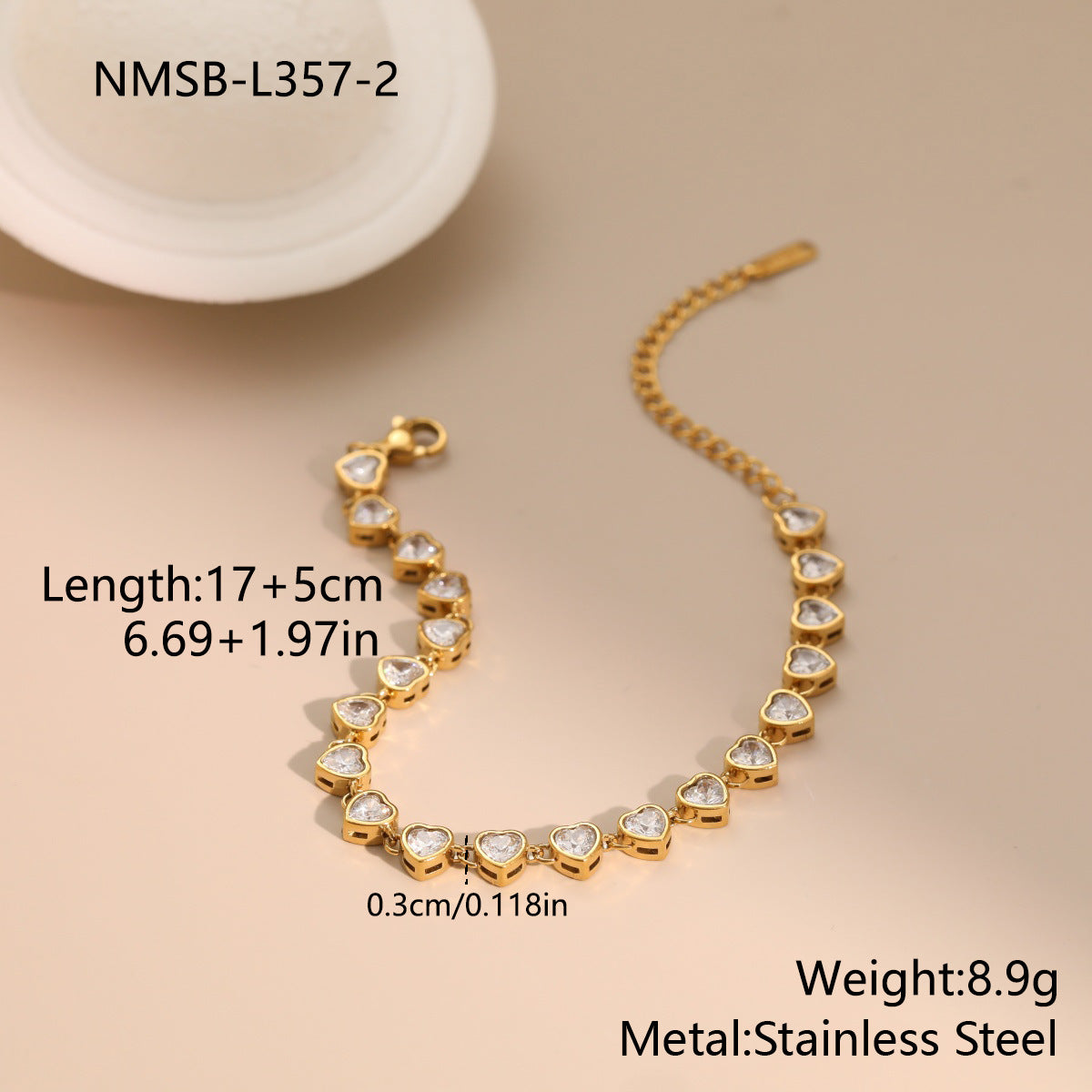 Wholesale Sweet and Cool Heart-Shaped Zircon Paperclip Necklace