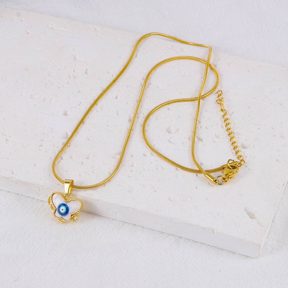 Wholesale Butterfly Shaped Evil Eye Necklace ACC-NE-FeiLing001