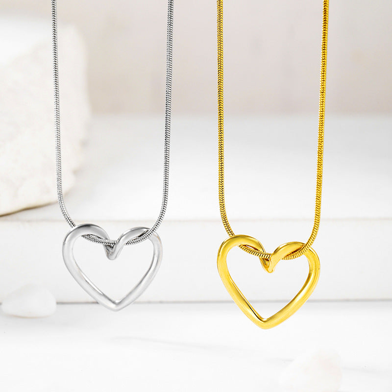 Wholesale Stainless Steel  Hollow Love Necklace