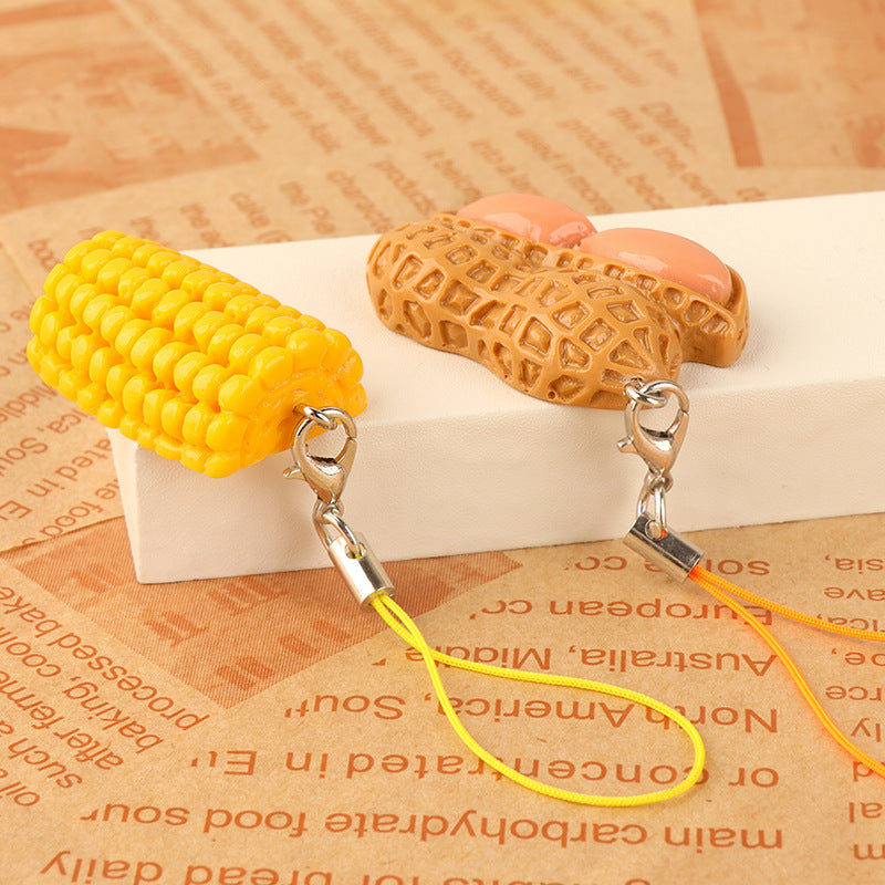 Wholesale Resin Vegetable Corn Peanut Keychain