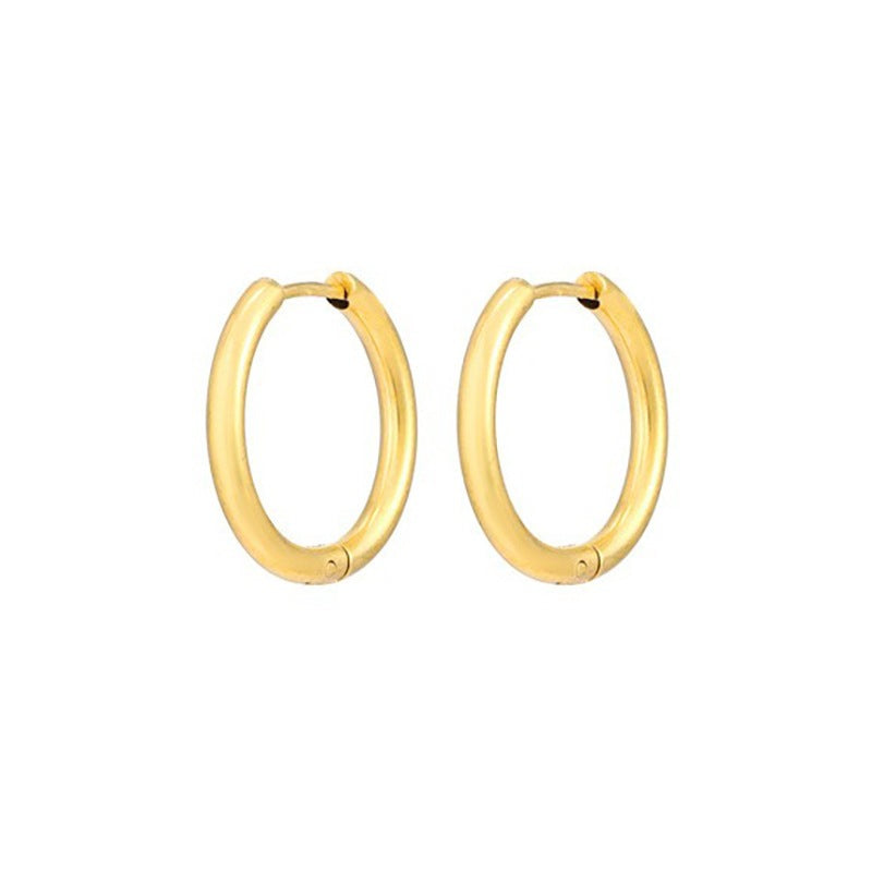 Wholesale  18K titanium steel round earrings
