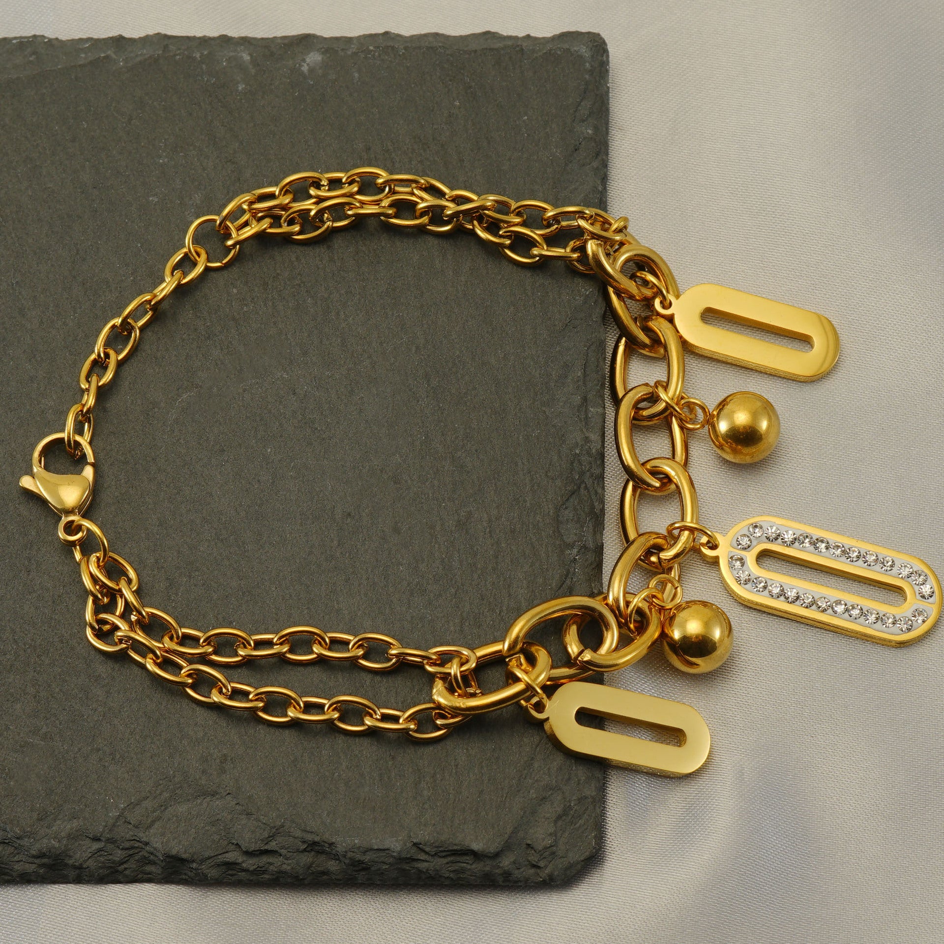 Wholesale Stainless steel zircon bracelet