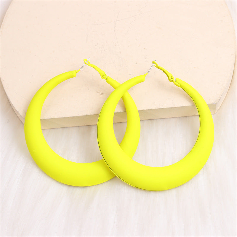 Wholesale 7CM spray paint big earrings