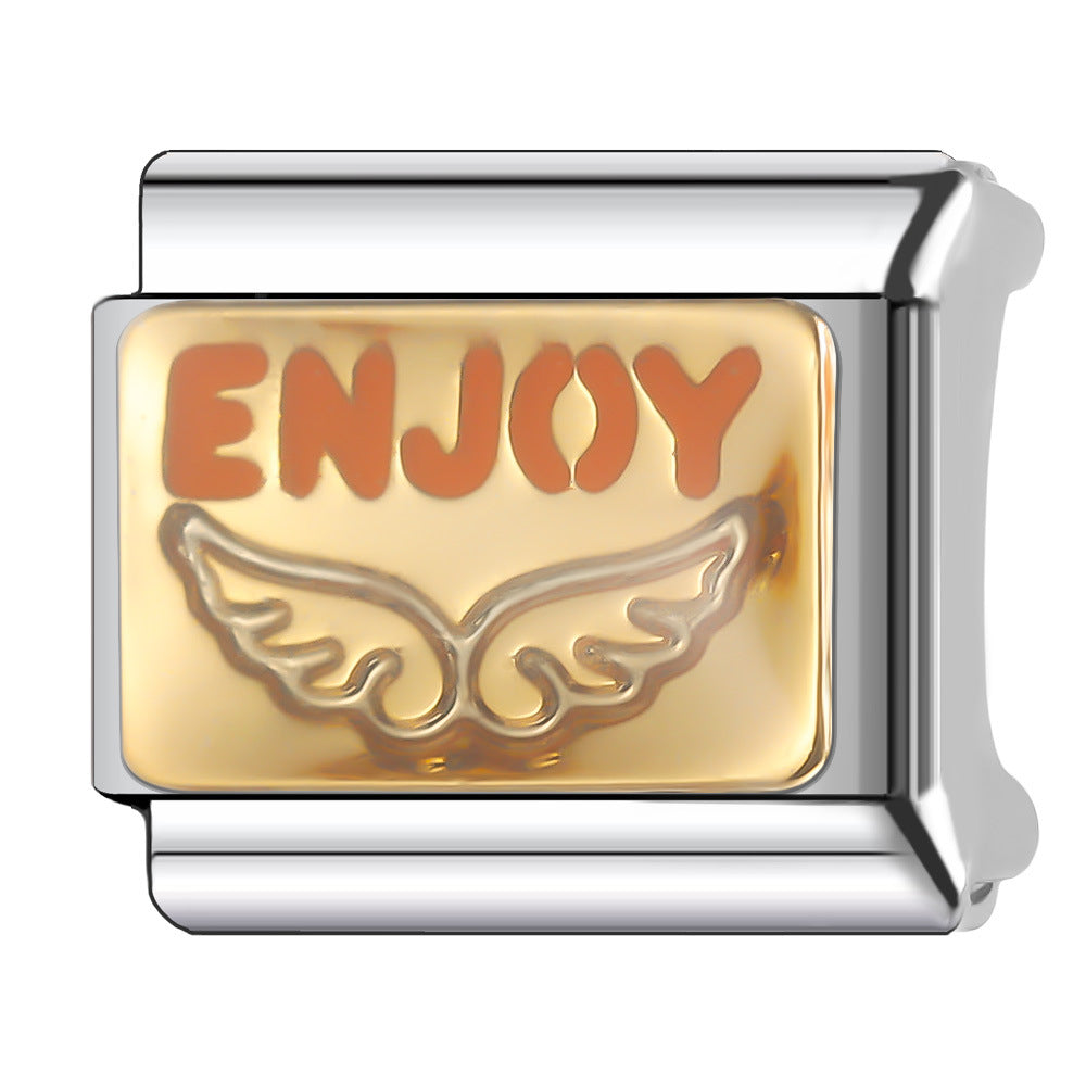 Wholesale Italian Charm Bracelet 9mm DIY Splicing Creative Pattern Stainless Steel Composable Bracelet