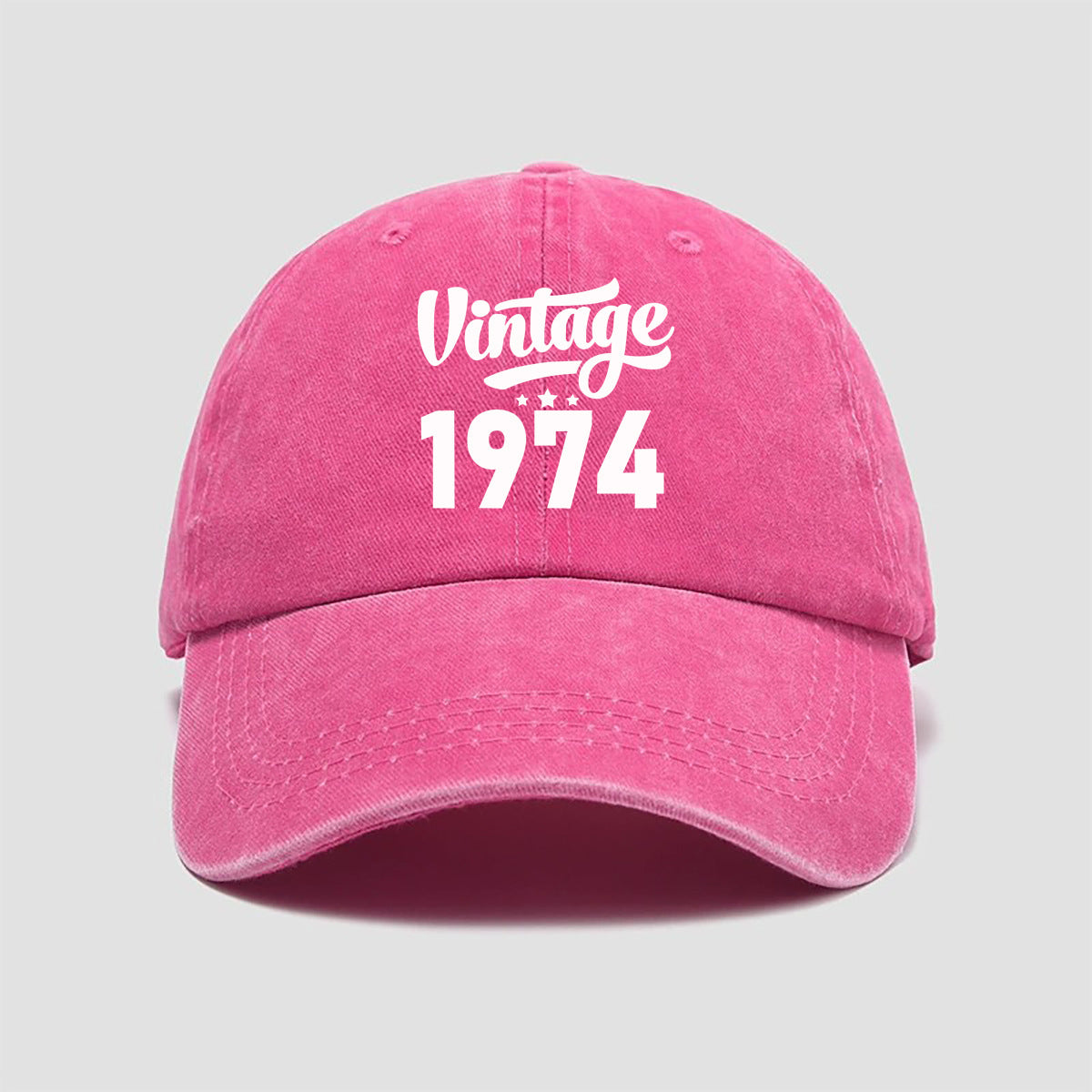 Wholesale Washed Cotton Printing 1974 Old  Retro Baseball Cap